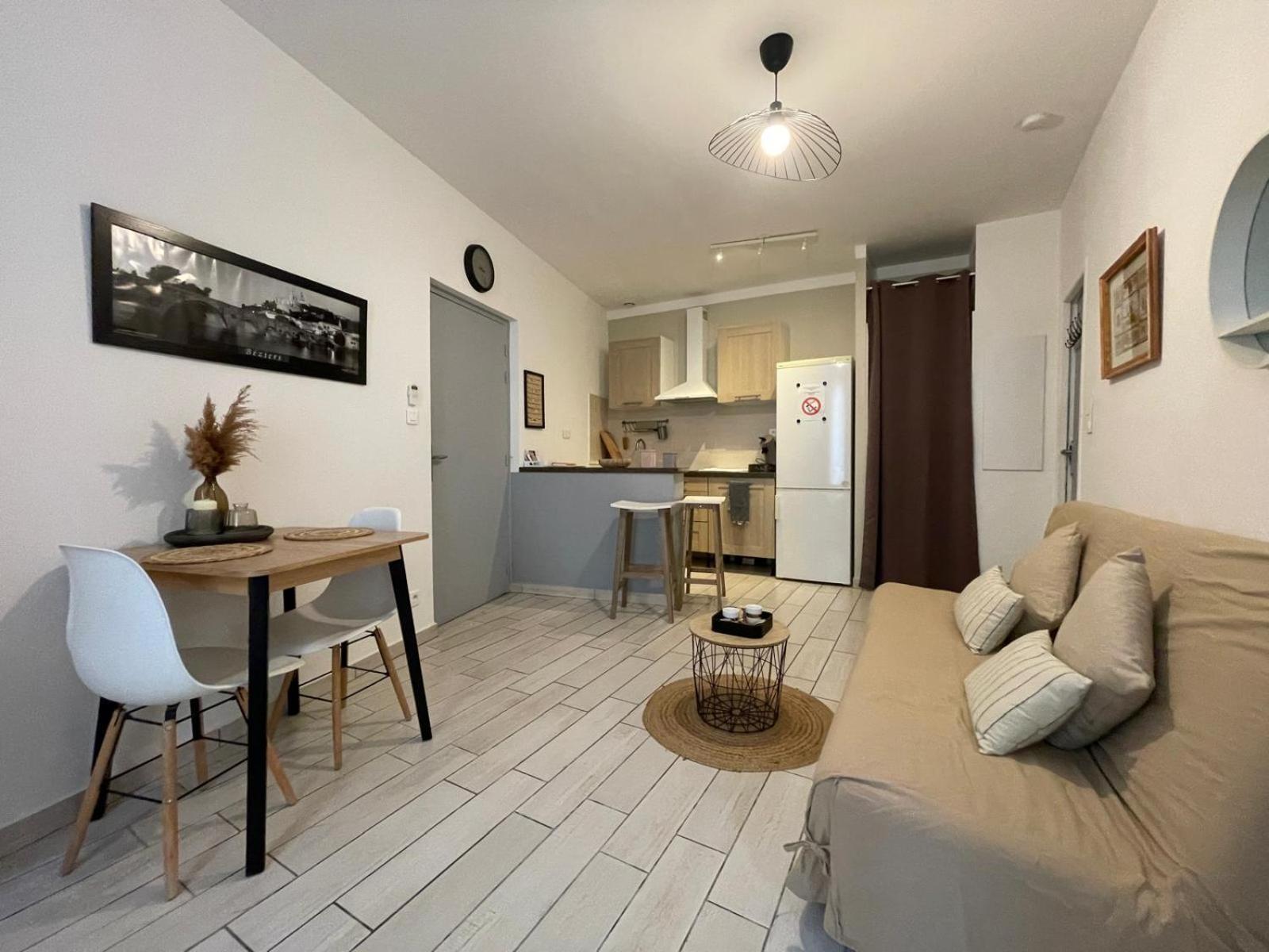 Joli Appartement Hypercentre T2, Classe Meuble De Tourisme 3 Avec Parking Gratuit Beziers Exterior photo